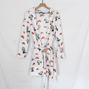 Peanuts Snoopy Charlie Brown Rainbow Hooded Plush Robe Small/ Medium